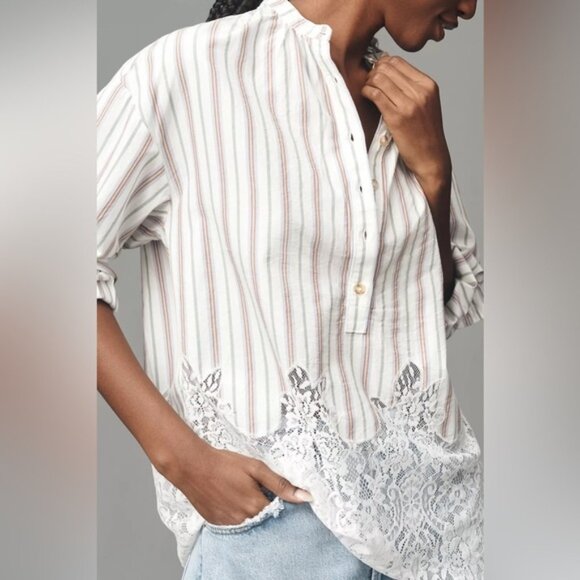 NWT Size XS Pilcro LongSleeve Lacey Tunic Top - Picture 4 of 16